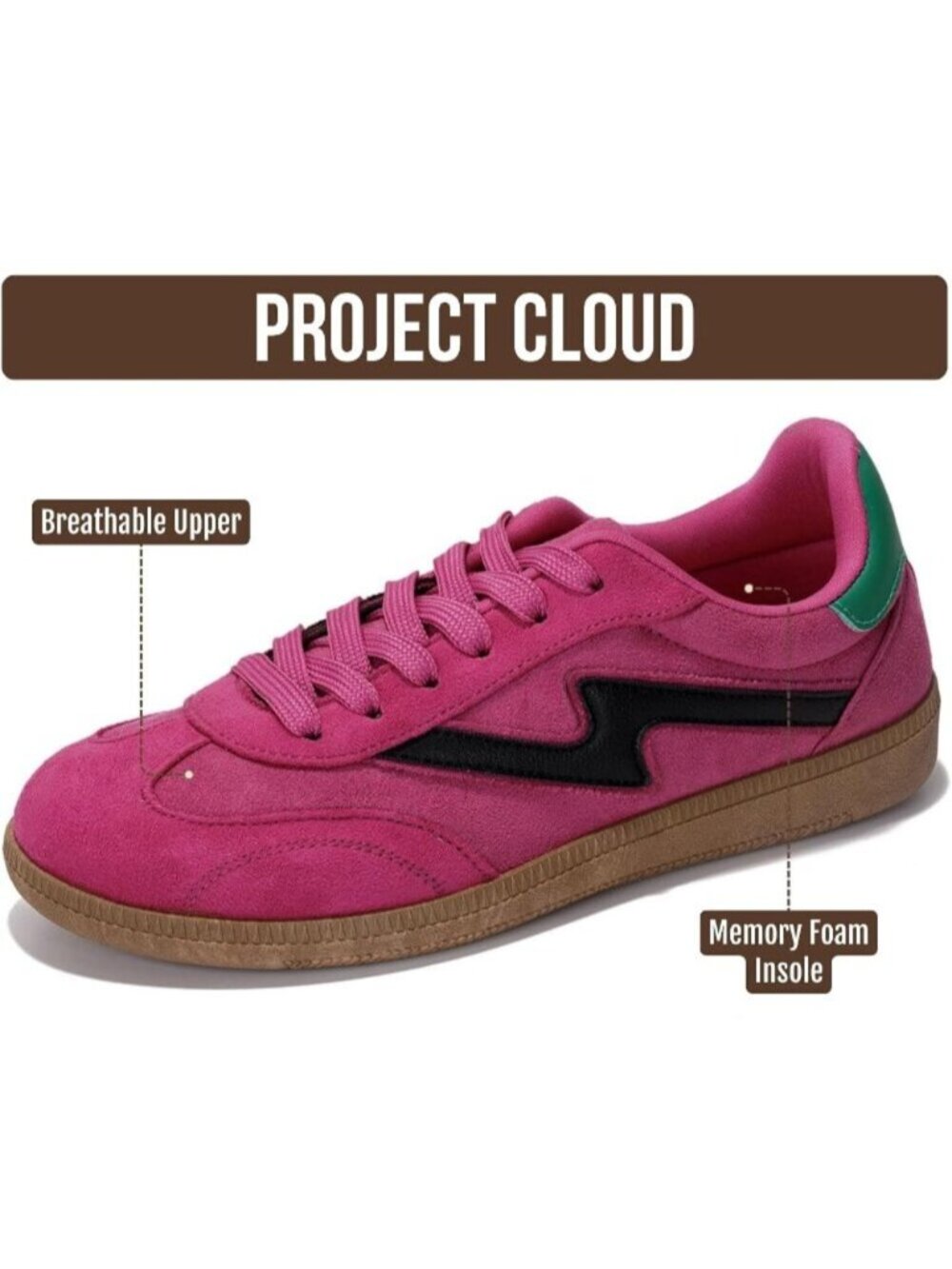 Women's Pink Combo Irita Closed Toe Lace Up Comfortable Fashion Trendy Sneakers
